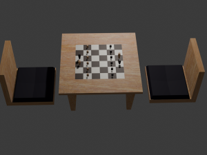 SET Chess Table Zen Chairs 3D मॉडल