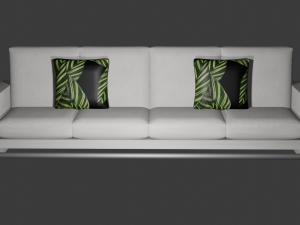 Modern Couch with Tropical Pillows 3D मॉडल