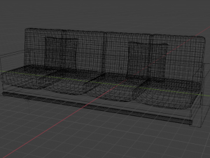 Modern Couch with Tropical Pillows Model 3D