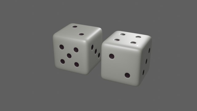 Classic BW Dice 3D मॉडल .c4d .max .obj .3ds .fbx .stl .blend 
