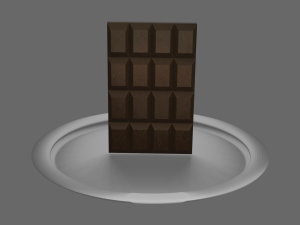 Dark Chocolate Bar with White Plate Modelo 3D