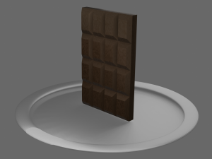 Dark Chocolate Bar with White Plate Modelo 3D