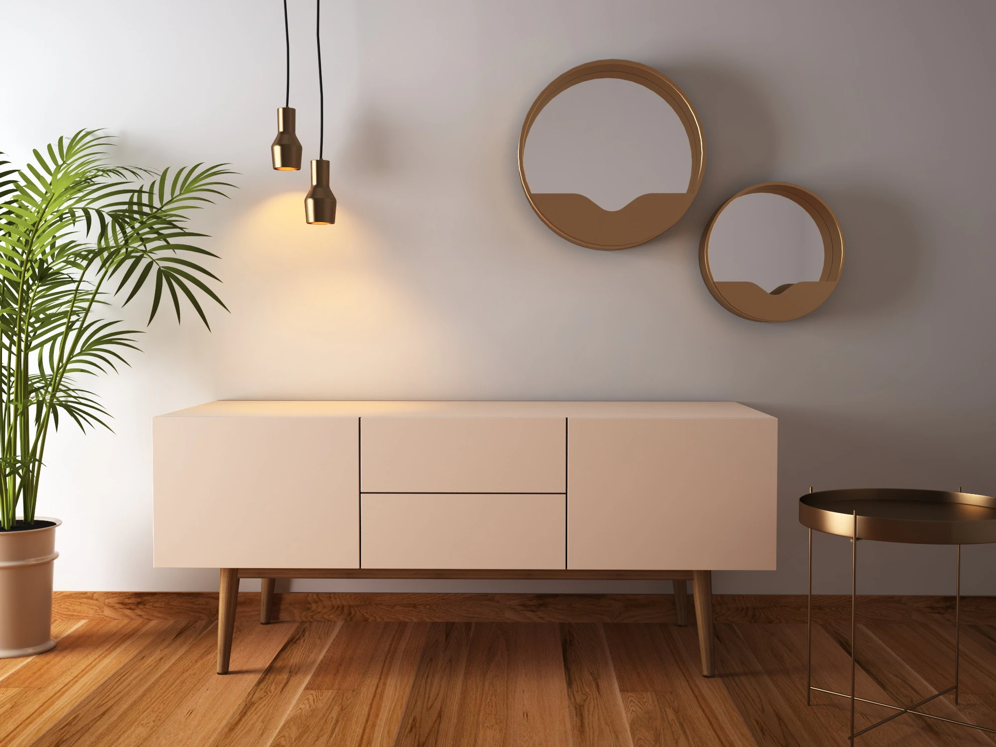 Meuble suspensions table miroir 3D Model .c4d .max .obj .3ds .fbx .stl .blend 