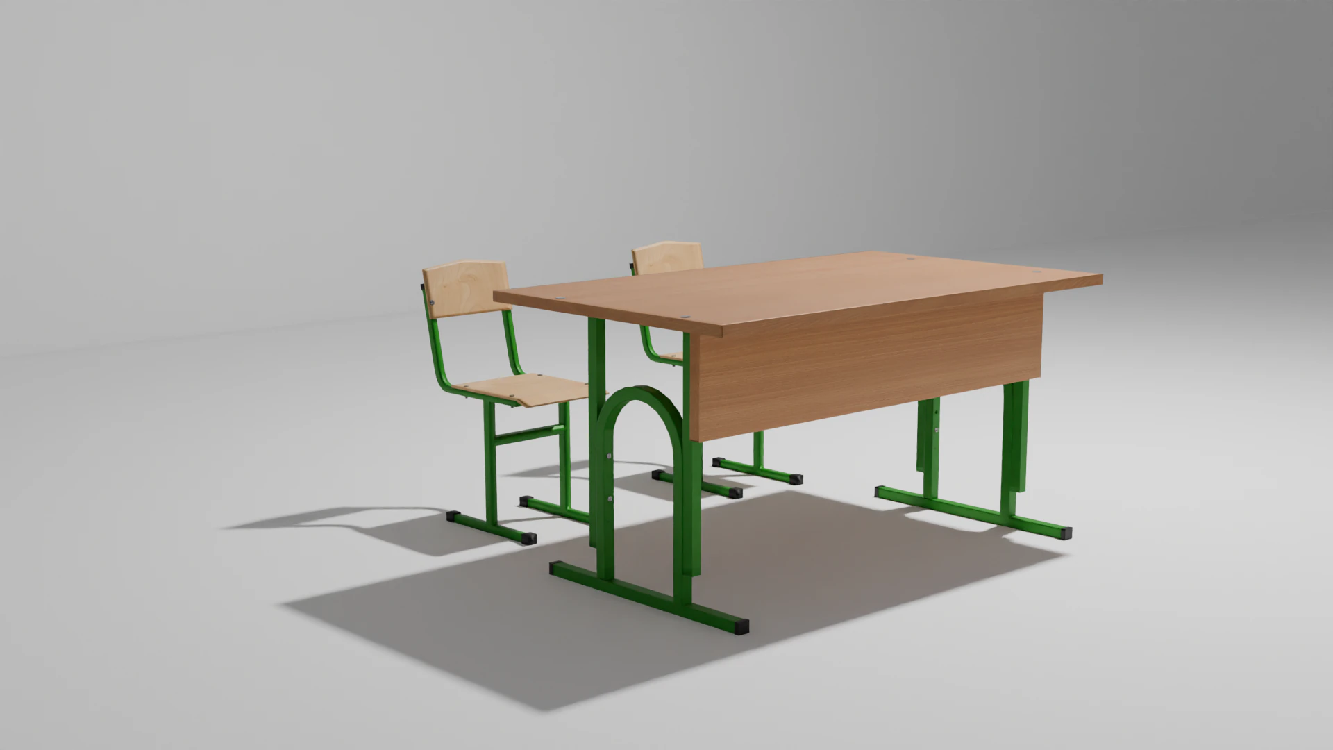 Schooldesk 3D Model .c4d .max .obj .3ds .fbx .stl .blend 