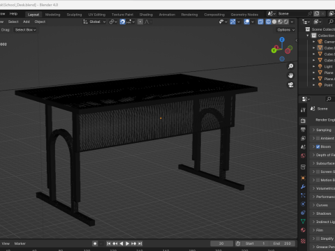 Schooldesk 3D 모델