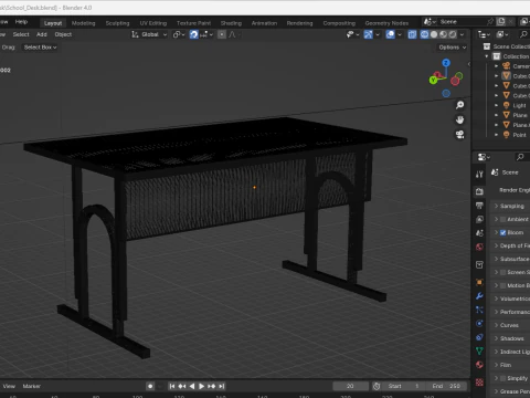 Schooldesk 3D Model