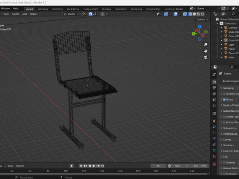 Schooldesk 3D 모델