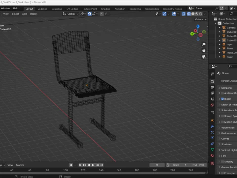Schooldesk 3D Model