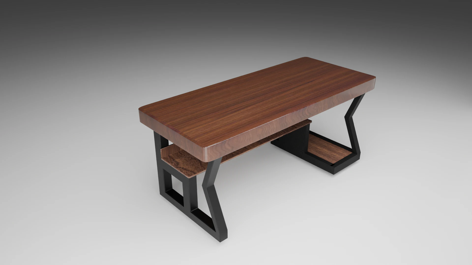 Computer desk 3D Model .c4d .max .obj .3ds .fbx .stl .blend 
