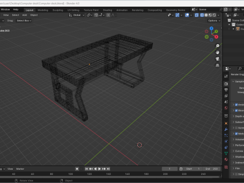 Computer desk 3D-Modell
