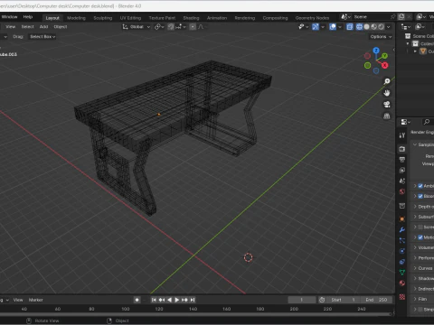 Computer desk 3D Model