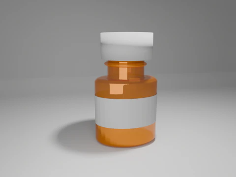 Таблетка во флаконе 3D Модель