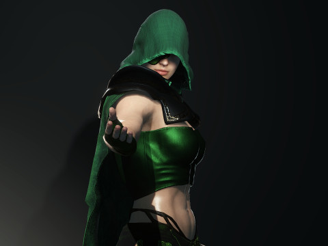 Sorceress of Green 3Dモデル