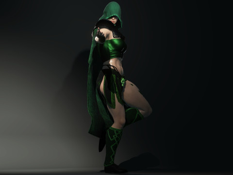 Sorceress of Green 3Dモデル