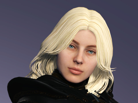 Realistic Female Knight 3D Model