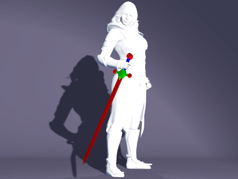 Realistic Female Knight 3D Model
