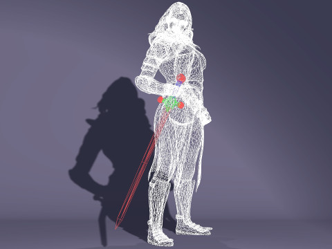 Realistic Female Knight 3D Model
