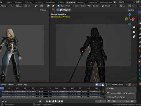 Realistic Female Knight 3D Model