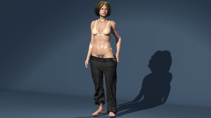 Homeless Girl Model 3D .c4d .max .obj .3ds .fbx .stl .blend