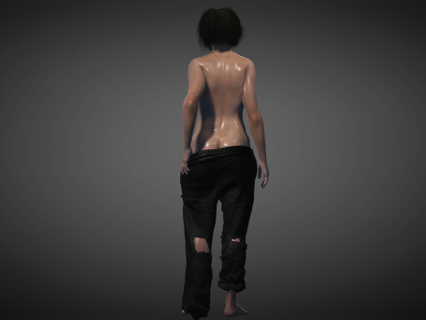 Homeless Girl Model 3D