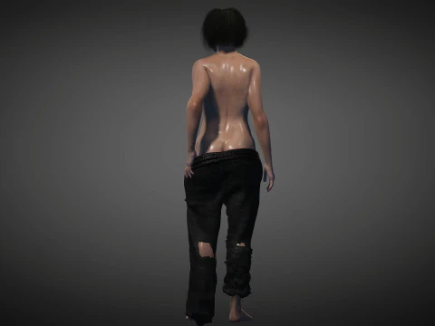 Homeless Girl 3D Model