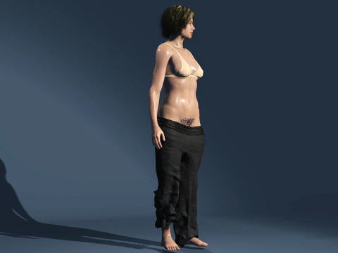 Homeless Girl 3D Model