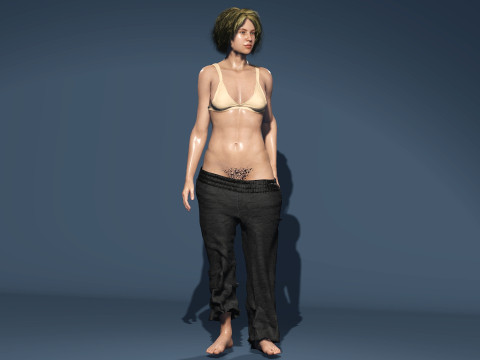 Homeless Girl Model 3D