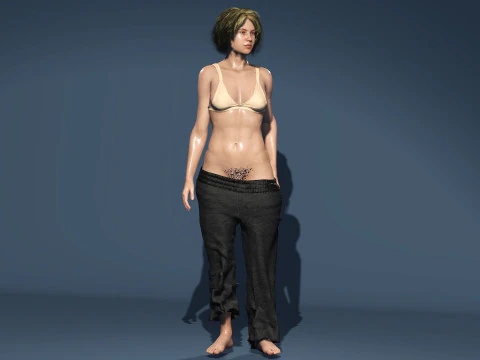 Homeless Girl 3D Model