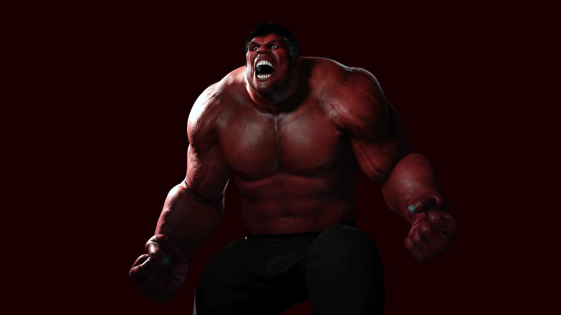 Red Hulk 3D Model .c4d .max .obj .3ds .fbx .stl .blend 