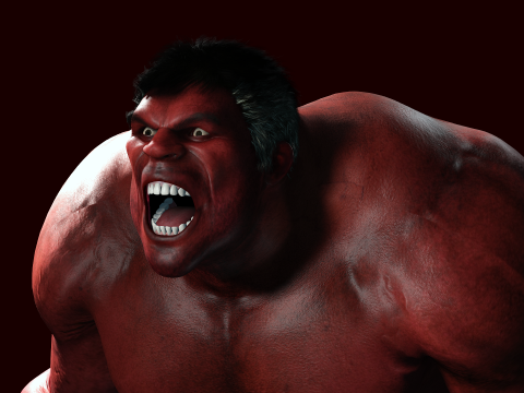 Red Hulk Modello 3D
