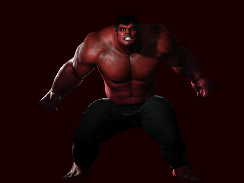 Red Hulk Modello 3D