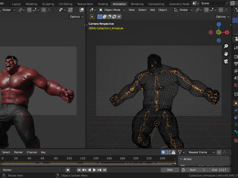 Red Hulk Modello 3D