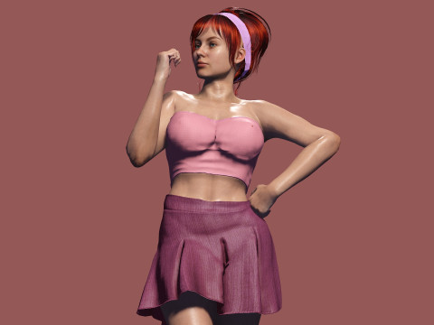 Cute Teen Girl 3D Model