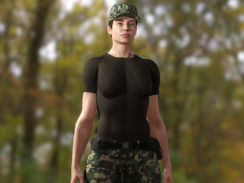Female Soldier 3Dモデル