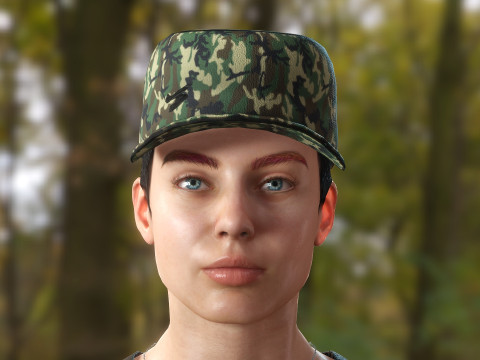 Female Soldier 3D Model