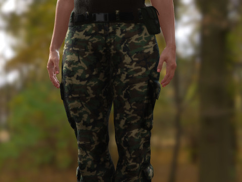 Female Soldier 3D Model