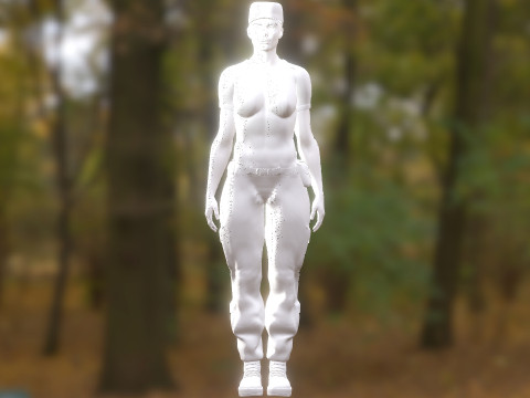Female Soldier 3D Model