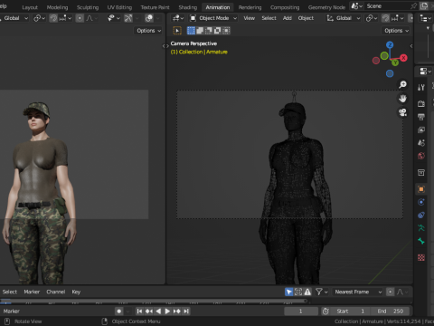 Female Soldier 3D Model