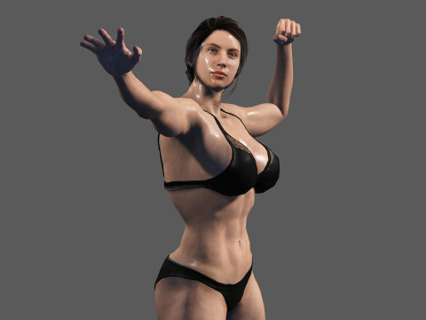Female Body Builder Modelo 3D