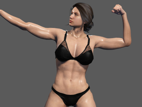 Female Body Builder Modelo 3D