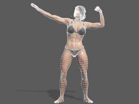 Female Body Builder Modelo 3D