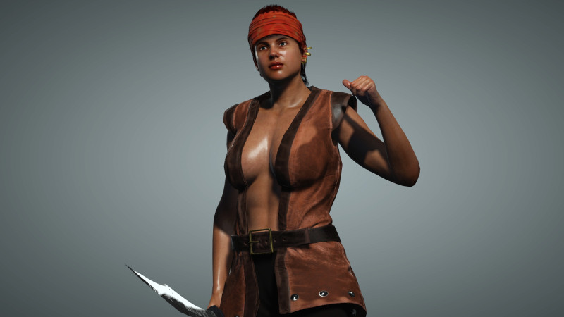 Female Pirate Henchwoman 3D Modell .c4d .max .obj .3ds .fbx .stl .blend