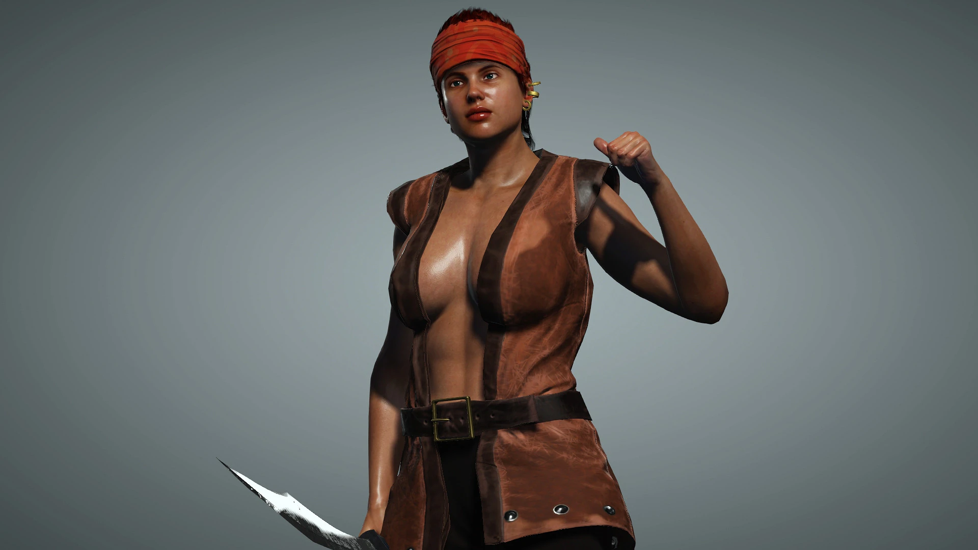 Female Pirate Henchwoman 3D Model .c4d .max .obj .3ds .fbx .stl .blend 