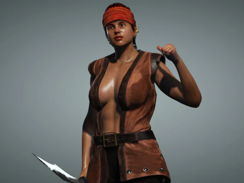 Scagnozzo pirata femminile Modello 3D