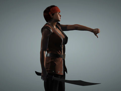 Female Pirate Henchwoman 3D Model