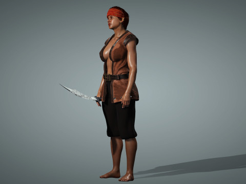 Female Pirate Henchwoman 3D Modell