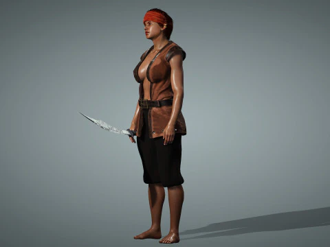 Female Pirate Henchwoman 3D Model