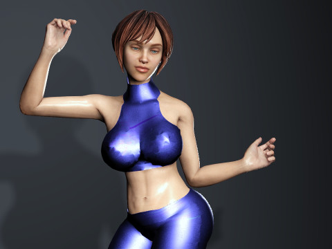 Cartoon Girl 3D Model