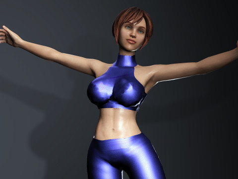 Cartoon Girl Model 3D