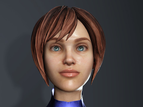 Cartoon Girl Model 3D